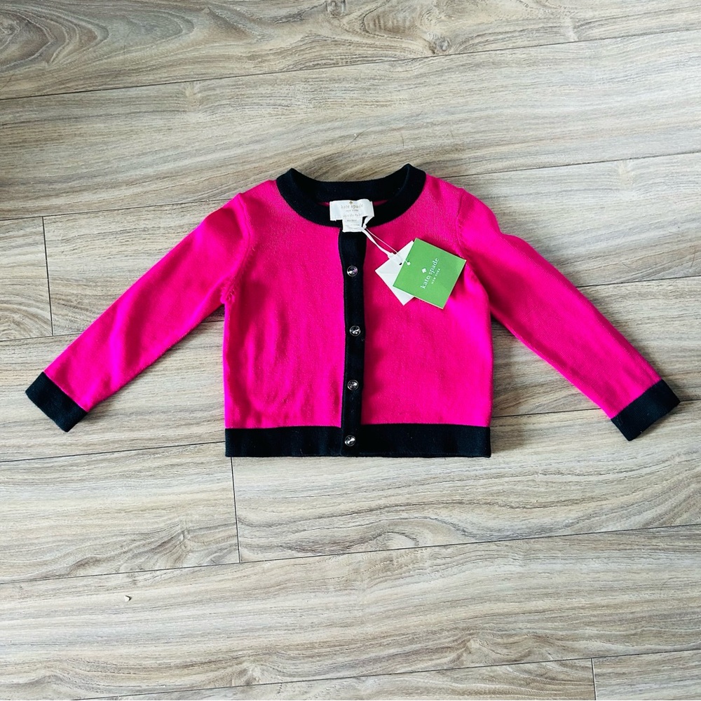 NEW KATE SPADE New York Little Girls Cabaret Pink Button Up Sofia Cardigan 18M